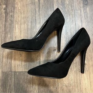 Delicacy Black Patent Suede High Heels Shoes Slip On Pumps Pointed Toe Evening 8